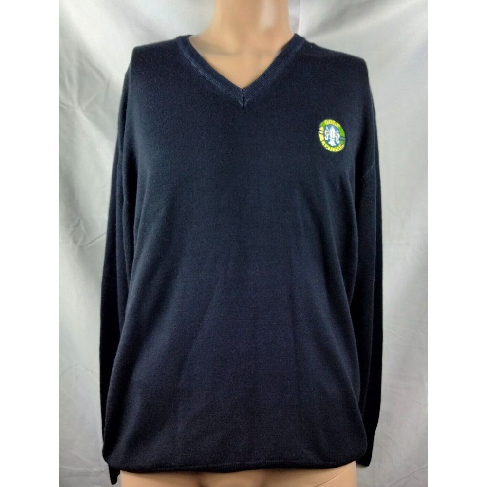 Jack Nicklaus Merino Wool Golf Sweater Mens 2XL Blue V-Neck UGolino Golf Course